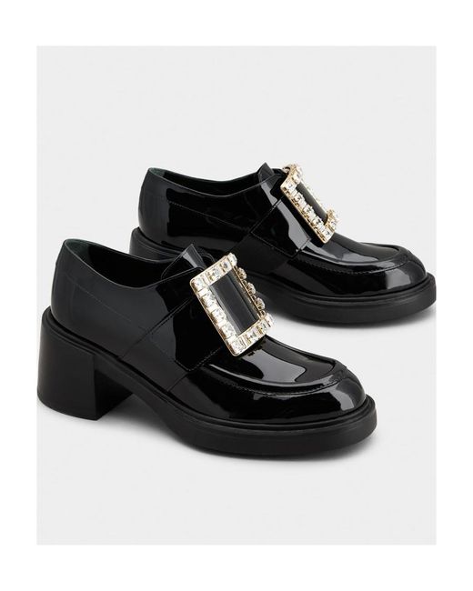 Roger Vivier Black Viv' Rangers Rhinestone Buckle Loafers