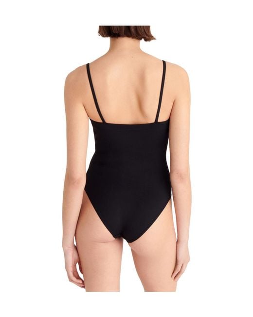 Eres Black Solid Color One-Piece Swimsuit