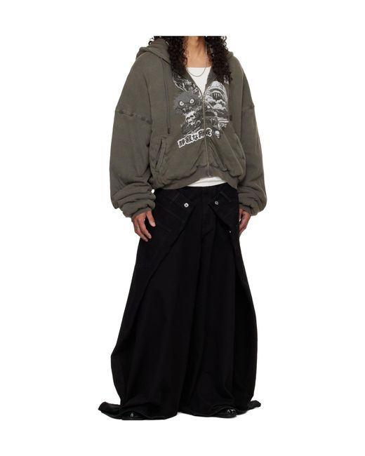 Lu'u Dan Gray Zipper Hoodie for men