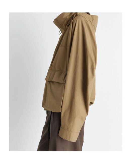 Lemaire Green Drawstring Hooded Rain Jacket for men