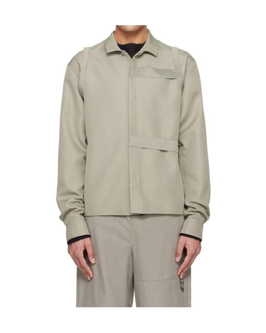 HELIOT EMIL Gray Sinew Collared Shirt for men
