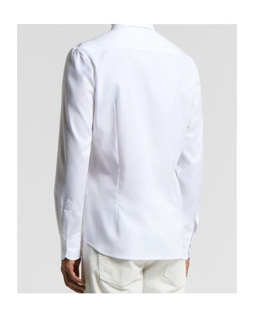 Peserico White Long-Sleeved Button-Up Shirt for men