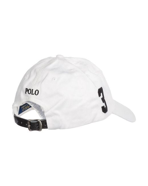 Polo Ralph Lauren White Logo Embroidered Baseball Cap for men
