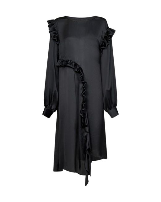 REMAIN Birger Black Asymmetrical Detail Dress