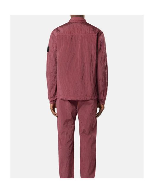 Stone Island Purple Regular-Fit Zip-Up Overshirt With Chest Pocket for men
