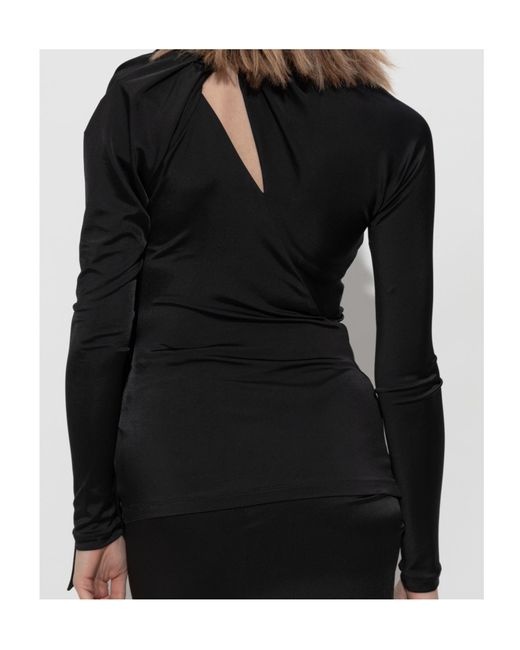Victoria Beckham Black Asymmetric Top