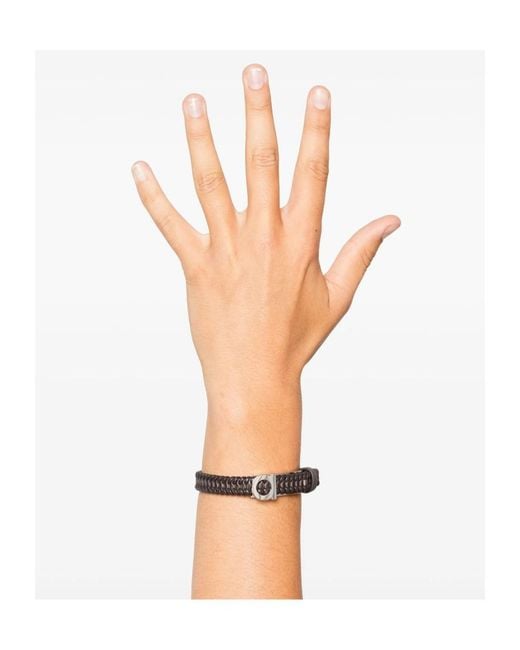 Ferragamo White Braided Bracelet for men