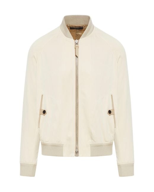 Tom Ford Natural Gabardine Bomber Jacket for men