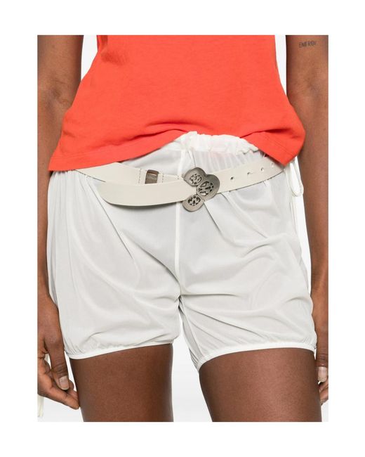 GIMAGUAS White Drawstring Detail Shorts