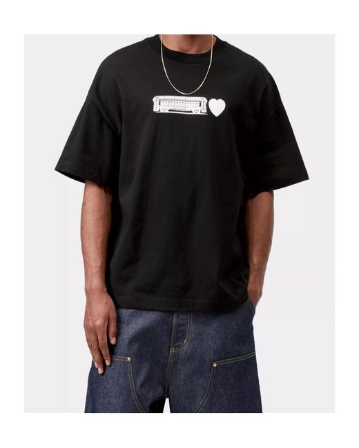 Carhartt Black S/S Deconstructed Label T-Shirt for men
