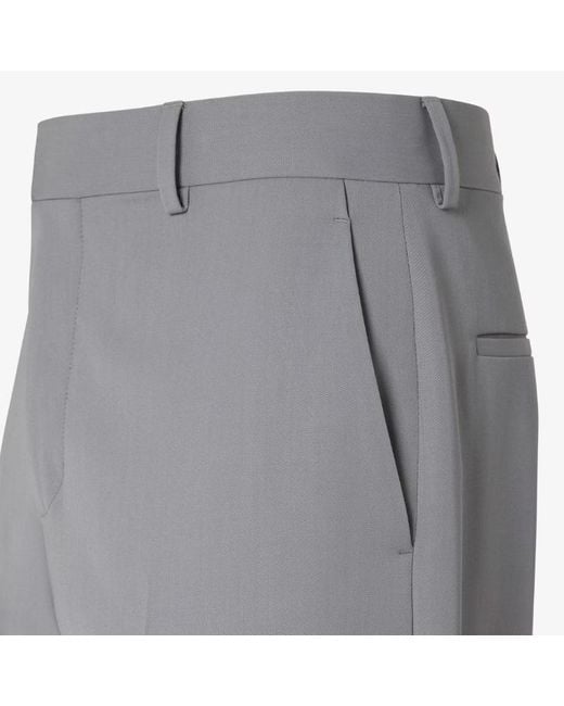 Fendi Gray Straight-Leg Tailored Pants for men