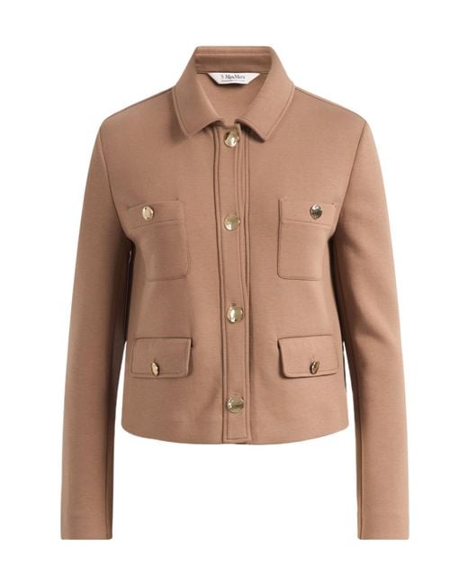 Max Mara Brown Smmsabato Button-Up Jacket