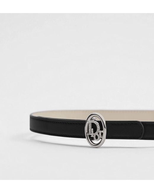 Dior White Oblique Reversible Belt