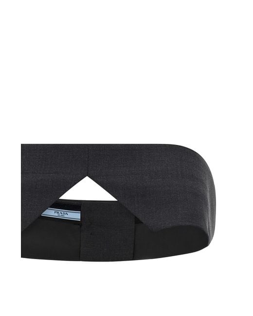 Prada Black Buttoned Wide Belt