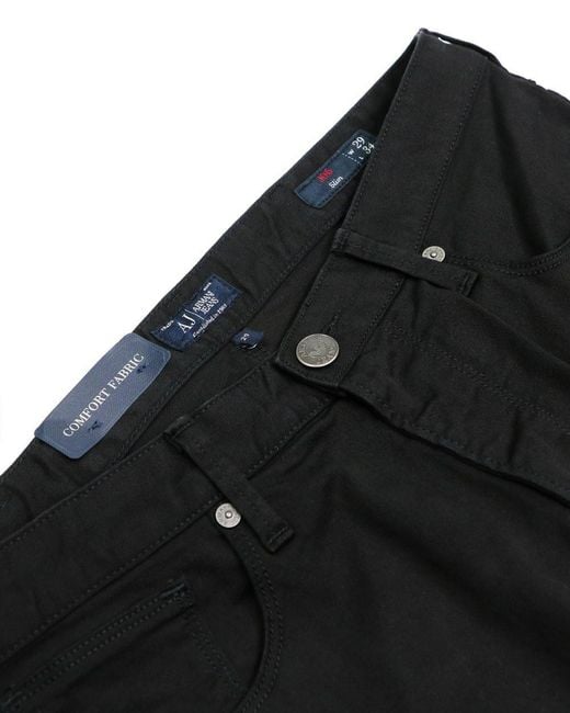 Armani Jeans Black Belt-Loop Jeans for men