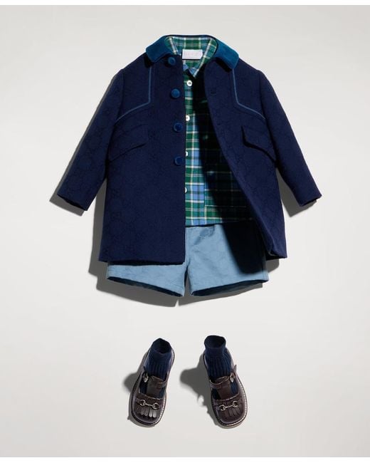Gucci Blue Gg Coat
