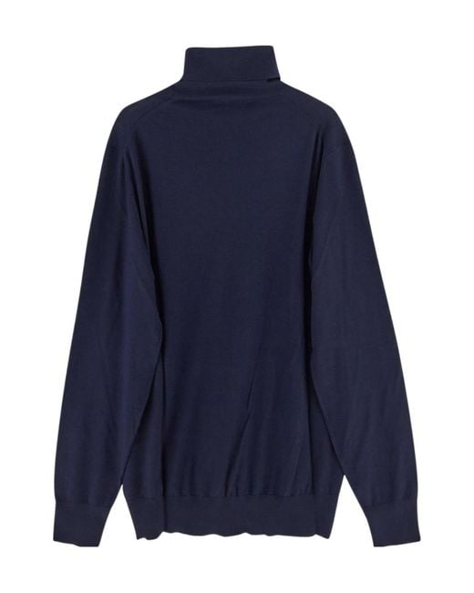 Tod's Blue Turtleneck Knitted Jumper for men
