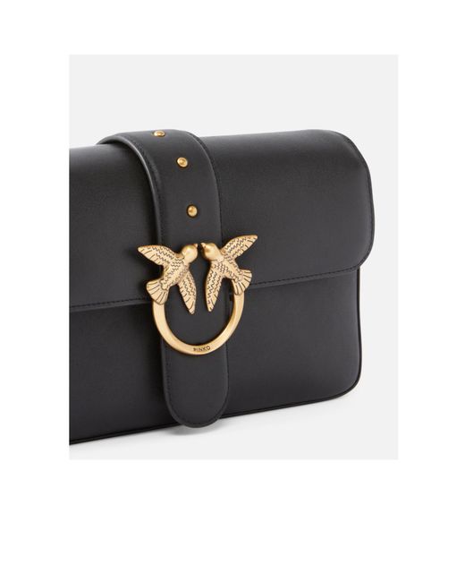 Pinko Black Love One Slouchy Medium Handbag