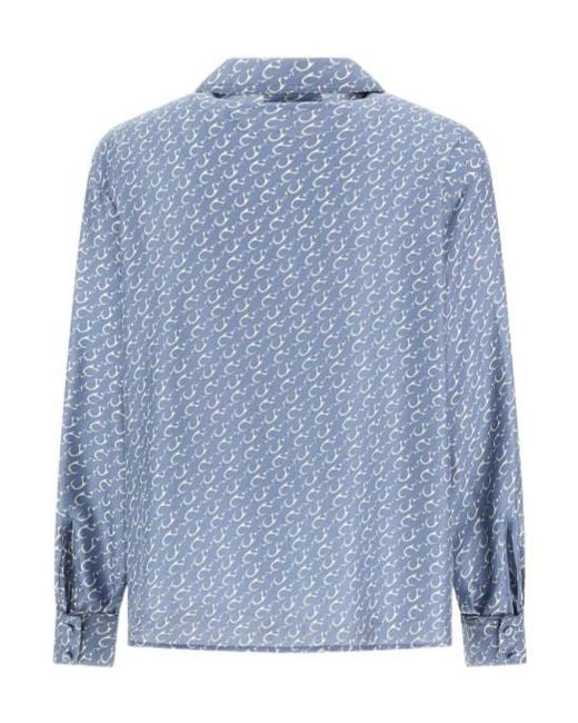 Herno Blue Printed Long Sleeved Shirt