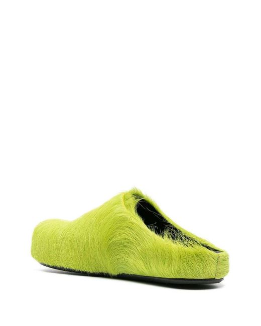 Marni Yellow Slip-On Textured Slippers