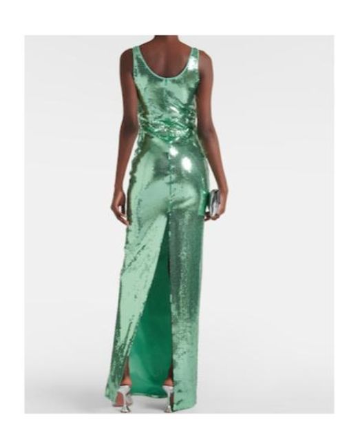 David Koma Green Sequined Gown