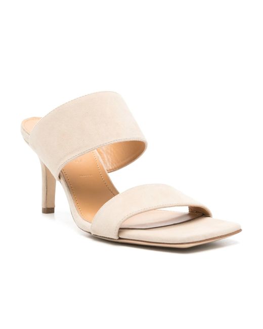 Aeyde Natural Square Toe High Heel Sandals