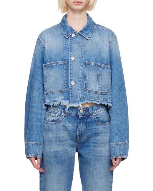 Stella McCartney Blue Distressed Denim Jacket
