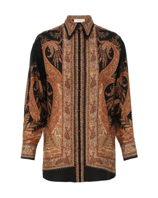 Zimmermann Brown Hypnotic Relaxed Shirt