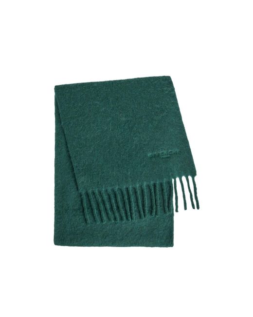 Givenchy Green Fringed Alpaca-Blend Scarf