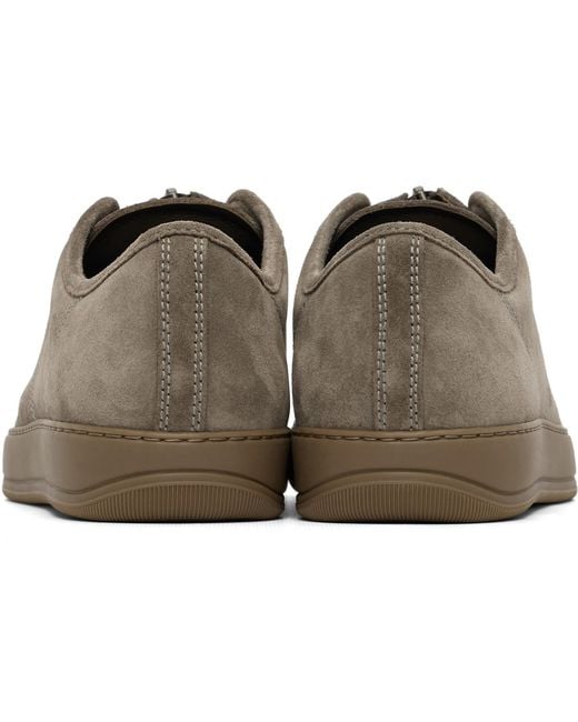 Lanvin Brown Dbb1 Suede Zip Sneakers for men