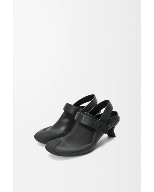 Loewe Black Round-Toe Open-Heel Sandals