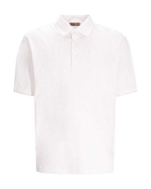 Herno White Cotton Polo Shirt for men