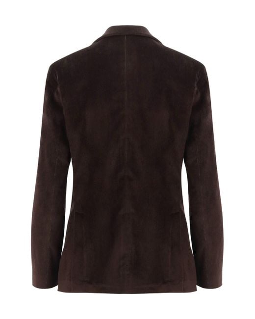 Lardini Black Corduroy Single-Breasted Blazer