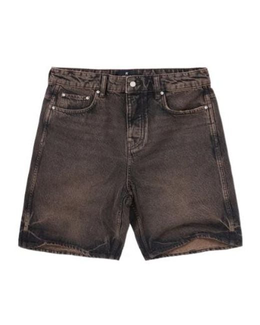 Represent Gray Relaxed Denim Shorts for men