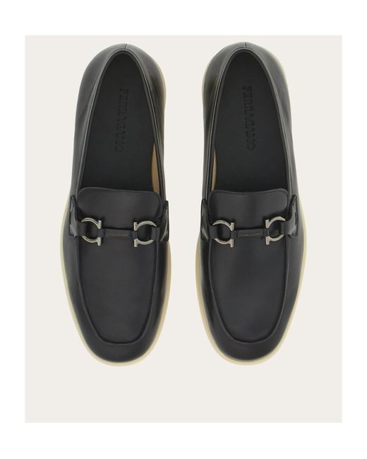 Ferragamo Black Ferragamo Gancini-Plaque Loafers for men