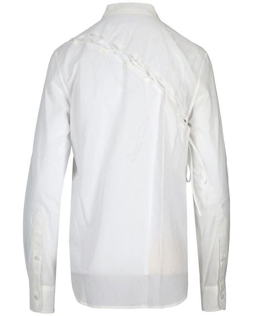 Ann Demeulemeester White Long-Sleeved Shirt