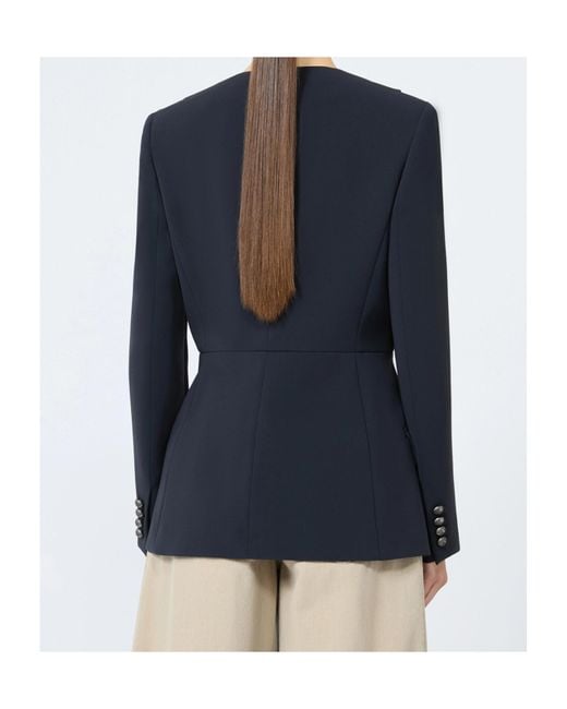Max Mara Blue Long-Sleeved Suit Jacket