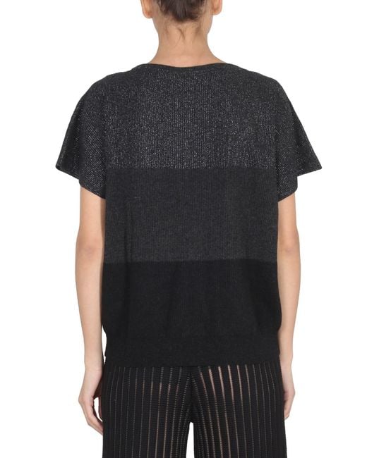 Fabiana Filippi Black Lurex Detailed Turtleneck Jumper