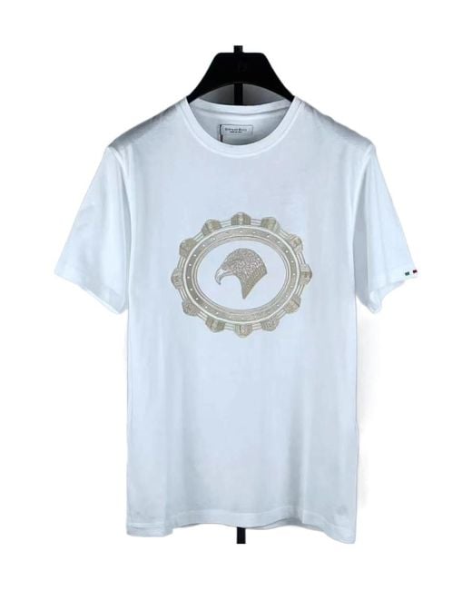 Stefano Ricci Blue T-Shirt With Round Neck And Short Sleeves for men