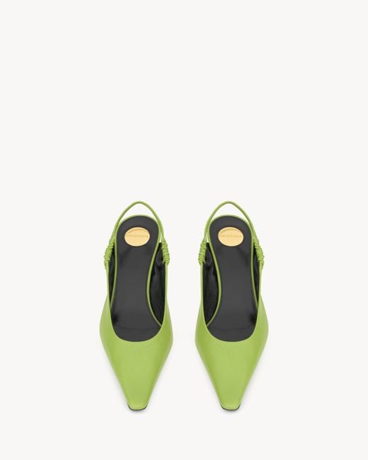 Saint Laurent Green Anne-Marie Slingback Pumps