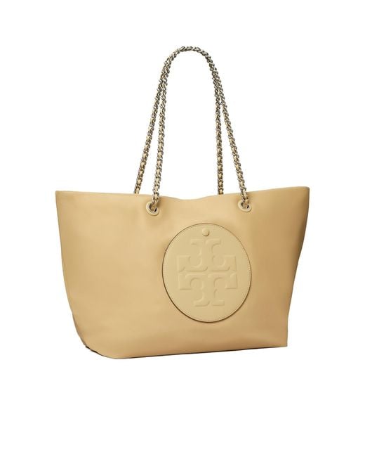 Tory Burch Natural Ella Chain Zip Tote Bag