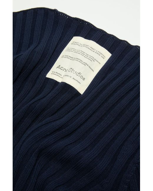 Acne Blue Ribbed-Knit Jumper