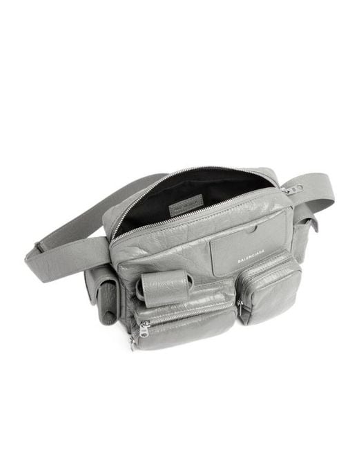 Balenciaga White Superbusy Multi-Pocket Shoulder Bag for men