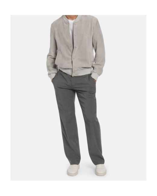 Dondup Gray Regular-Fit Suede Bomber Jacket for men