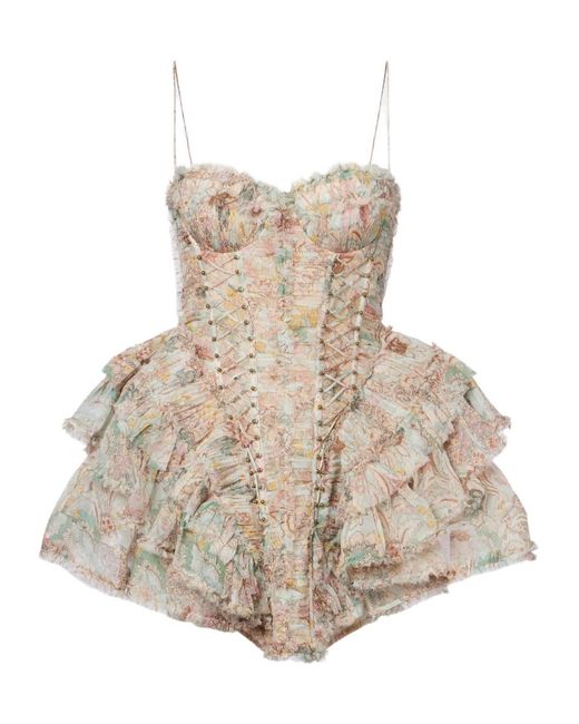 Zimmermann Natural Rebellion Floral Silk Minidress