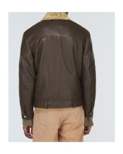 Nanushka Brown Leather Jacket for men