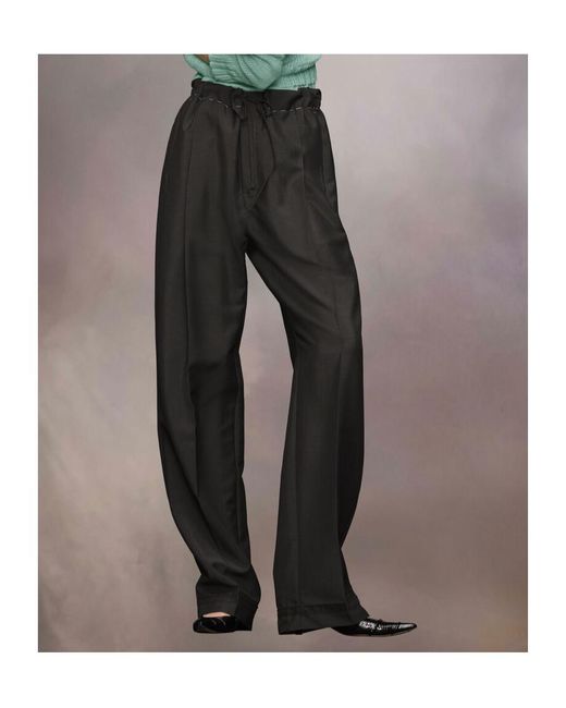 Maison Margiela Black Wide-Leg Trousers