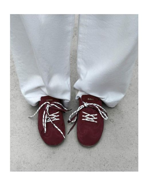 Alohas Brown Tb.24 Suede Burgundy Leather Sneakers