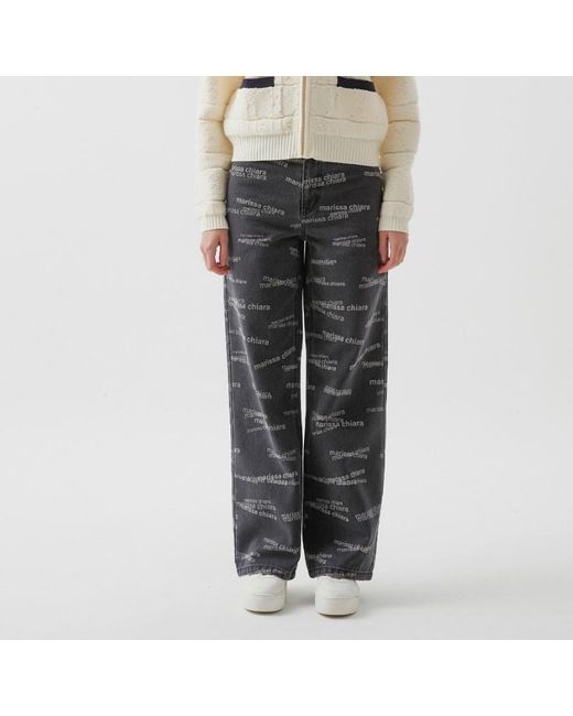 Marissa Chiara Gray Belt Loop Jeans