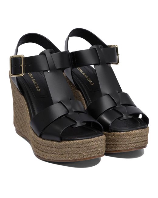Paloma Barceló Black Paloma Barceló Alison Wedge Sandals
